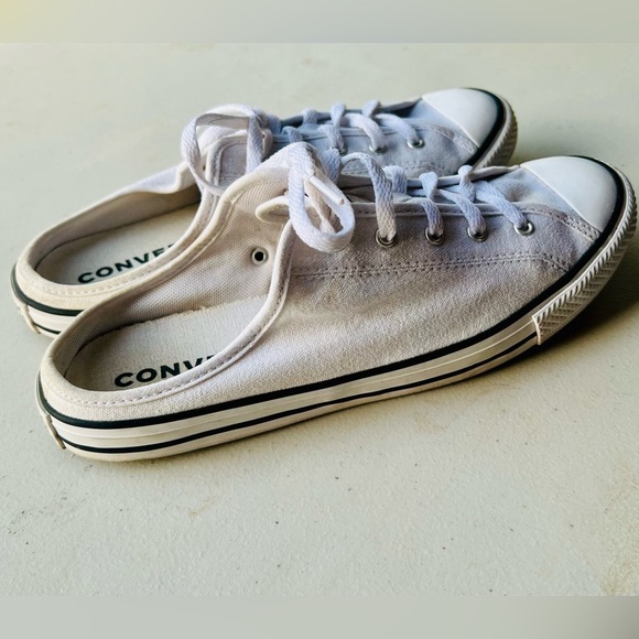 Converse Chuck Taylor All Star White Canvas Slip-On Mule Sneakers Size 7.5 - Picture 2 of 7